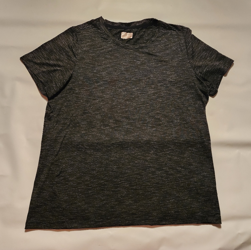 Mondetta Shirt Women's Large Dark Grey Top Short Sleeve Round Neck Luxury Tee